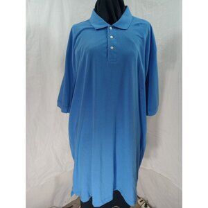 Harriton Blue Oversized Polo Shirt Mens 4XL Egypt Cotton Blend Casual Comfort